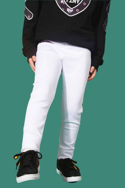 logo baskılı scuba beyaz tayt 1-min