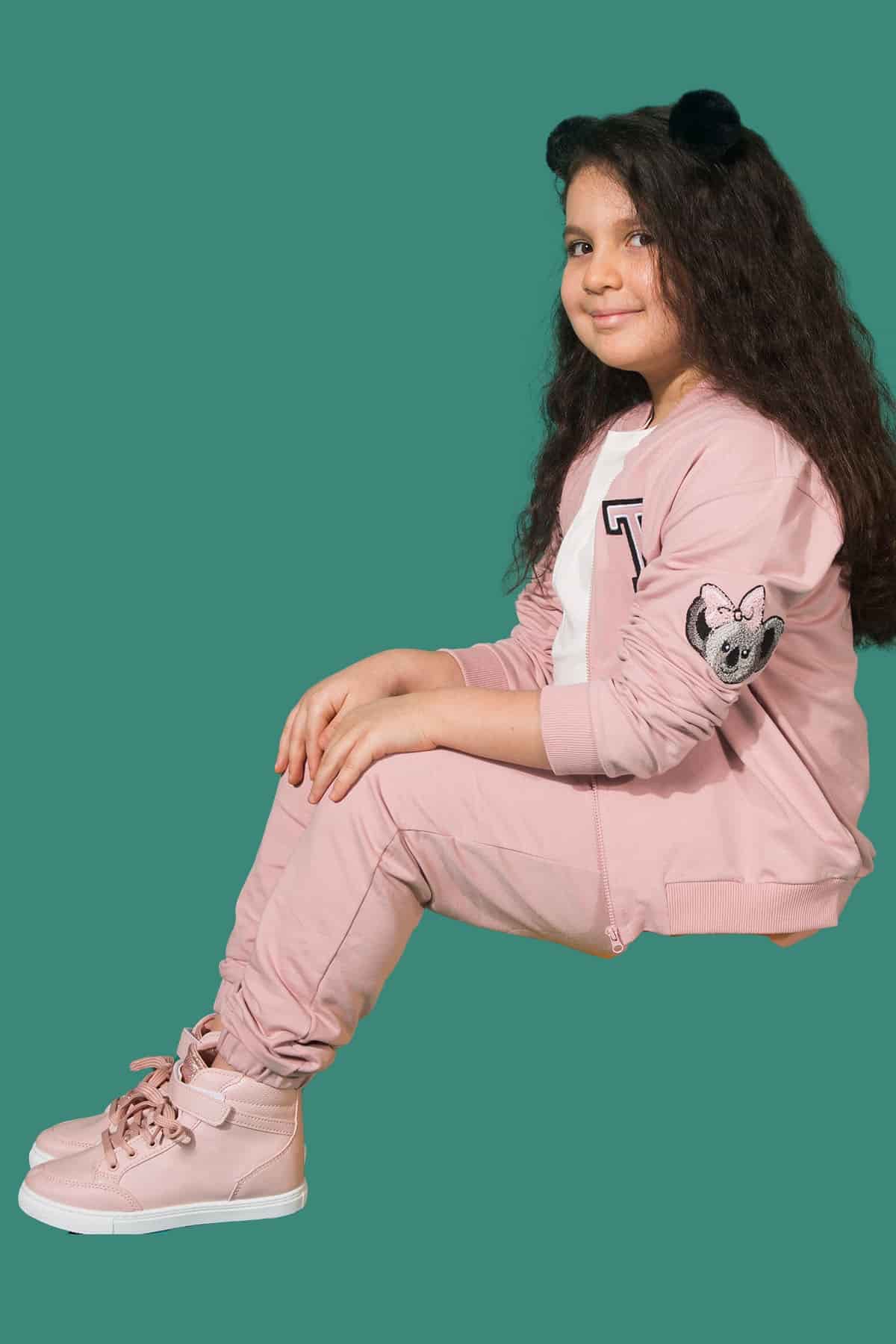 nakışlı fermuarlı pudra kolej sweat 2-min